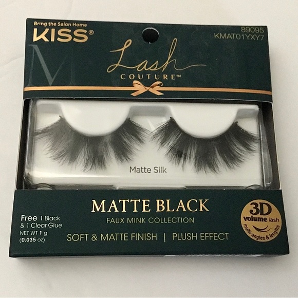 New 4 Pair Kiss Lash Couture Matte Black 3D Faux Mink Lashes - Picture 3 of 8